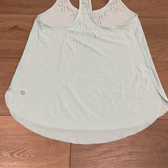LULULEMON Aquamarine Blue Water Bound Singlet Active Run Strappy Tank Top Size 2 - Picture 7 of 11